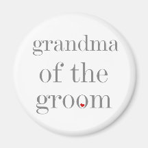 Gray Text Grandma of Groom Fridge Magnet