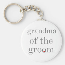 Gray Text Grandma of Groom Keychain