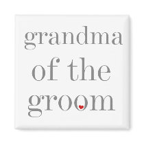 Gray Text Grandma of Groom Refrigerator Magnets
