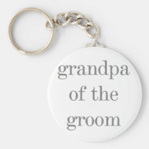 Gray Text Grandpa of Groom Key Chain