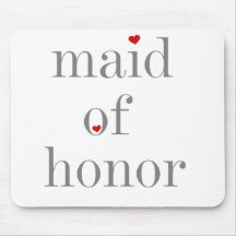 Gray Text Maid of Honor Mouse Pads