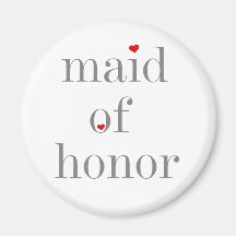 Gray Text Maid of Honor Refrigerator Magnet