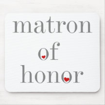 Gray Text Matron of Honor Mouse Mat