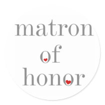 Gray Text Matron of Honor Sticker