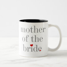 Gray Text Mother of Bride Coffee Mugs