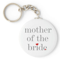 Gray Text Mother of Bride Key Chains