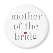 Gray Text Mother of Bride Magnet
