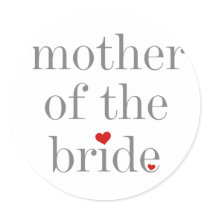 Gray Text Mother of Bride Stickers