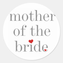 Gray Text Mother of Bride Stickers