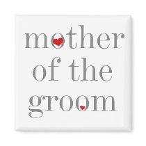Gray Text  Mother of Groom Refrigerator Magnet