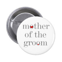 Gray Text  Mother of Groom Pinback Button