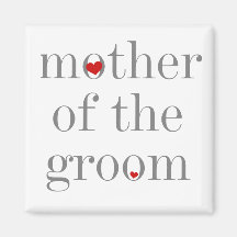 Gray Text  Mother of Groom Refrigerator Magnet
