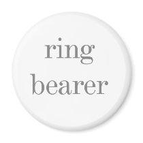 Gray Text Ring Bearer Refrigerator Magnet