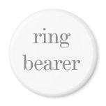 Gray Text Ring Bearer Refrigerator Magnet