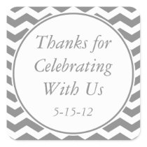 Gray Thank You Stickers & Wedding Favor Labels