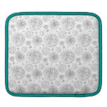Gray turquoise floral pattern delicate flowers