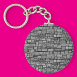 Gray Uneven Stone Wall Key Chain
