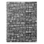 Gray Uneven Stone Wall Spiral Notebook