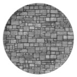 Gray Uneven Stone Wall Dinner Plate