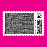Gray Uneven Stone Wall Postage Stamp