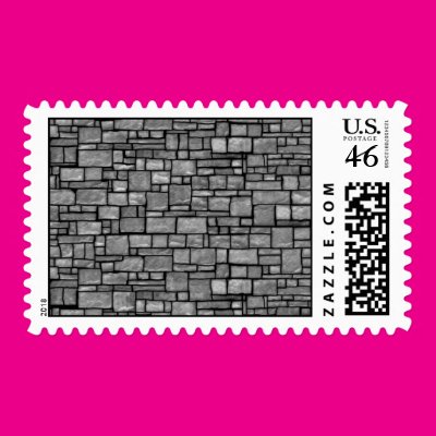 Gray Uneven Stone Wall Postage Stamp Zazzle_stamp