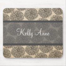 Gray Vintage Zinnia Mousepad