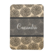 Gray Vintage Zinnia Premium Magnet