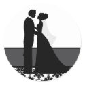 Gray Wedding Couple Seals sticker