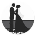 Gray Wedding Couple Seals sticker