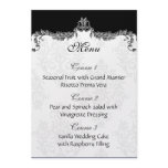 gray wedding menu personalized announcements
