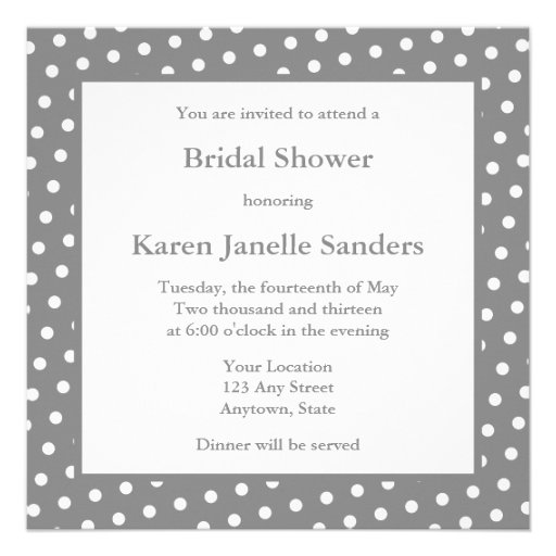 Gray Wedding Shower Invitations or Announcements