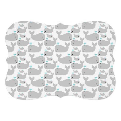 Gray Whale Baby Shower Custom Announcements