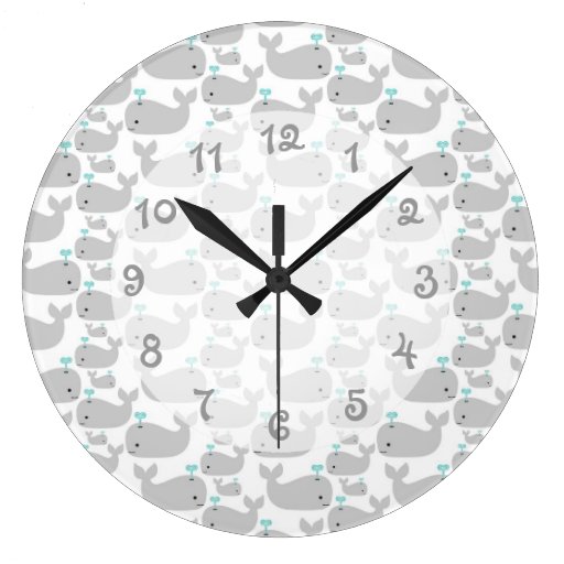 Gray Whale Nursery Large Clock Zazzle