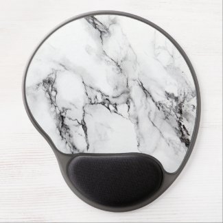 Gray White And Black Marble Stone Gel Mouse Pad