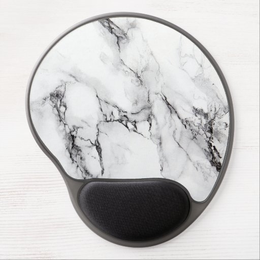 Gray White And Black Marble Stone Gel Mouse Pad Zazzle