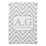 Gray & White Chevron Monogram IPAD Mini Cover