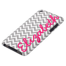 Gray White Chevron Pattern Case-Mate iPod Touch Case