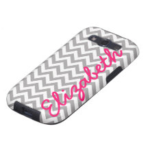 Gray White Chevron Pattern Galaxy S3 Case