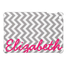 Gray White Chevron Pattern iPad Mini Case
