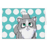 Gray & White Cutie Face Kitty Greeting Cards