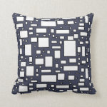 Gray white geometric pattern pillow