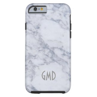 Gray & White Marble Stone Print Tough iPhone 6 Case