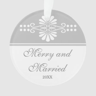 Gray&White Merry And Married Photo Holiday