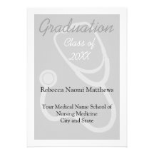 Gray/White Modern Health Graduation Announcement
