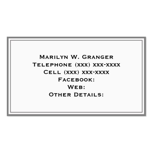 Gray White Moroccan #5 Pink 3 Initial Monogram Business Card Templates (back side)