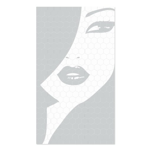 GRAY & WHITE PATTERNED GIRL Business Card (front side)