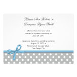 Gray White Polka Dots FAUX Blue Bow Ribbon invitations