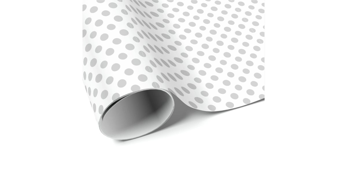 Gray White Polka Dots Pattern Wrapping Paper Zazzle