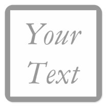Gray & White Stickers or Labels w/ Custom Text