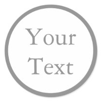 Gray & White Stickers or Labels w/ Custom Text